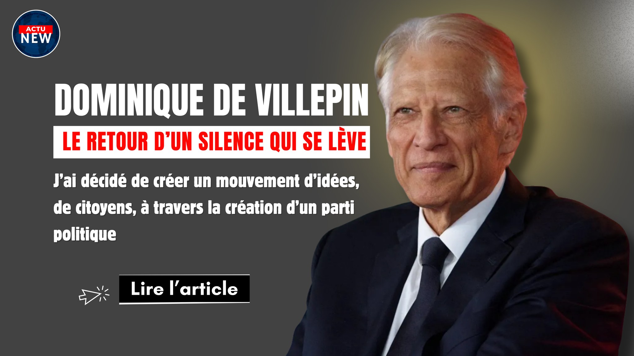 Dominique de Villepin, le Retour avec « La France humaniste » pour 2027